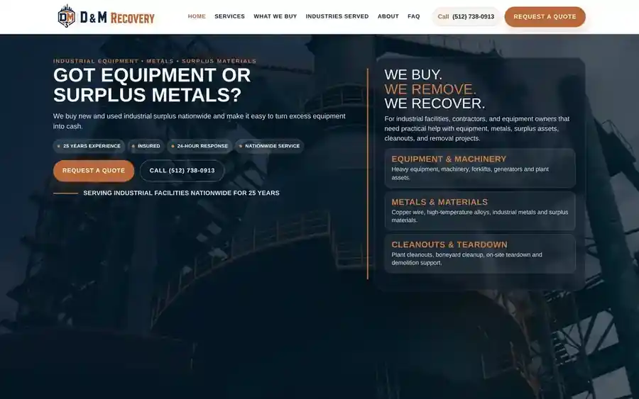 Screenshot of Industrial equipment and surplus