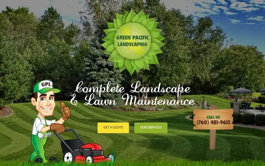 Screenshot of Landscape services website