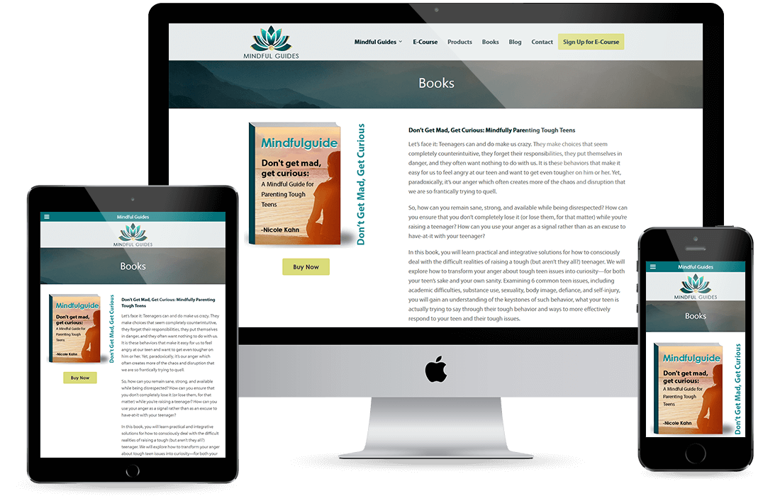 Mindful Guides Books Page design by Equity Web Solutions