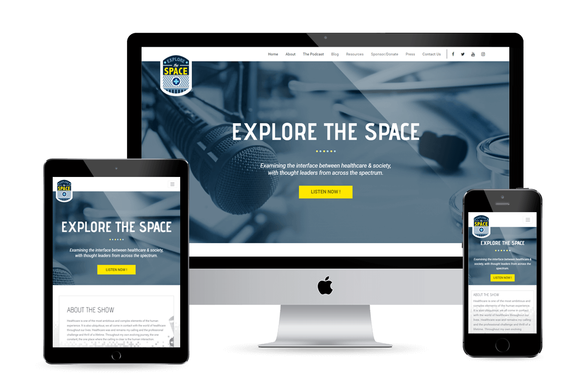 Explore The Space website design by Equity Web Solutions